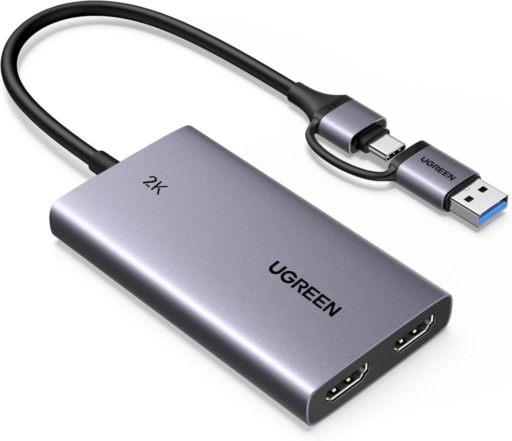 UGREEN Video Capture Card HDMI to USB C 2K@30Hz 1080P@60fps Game Record