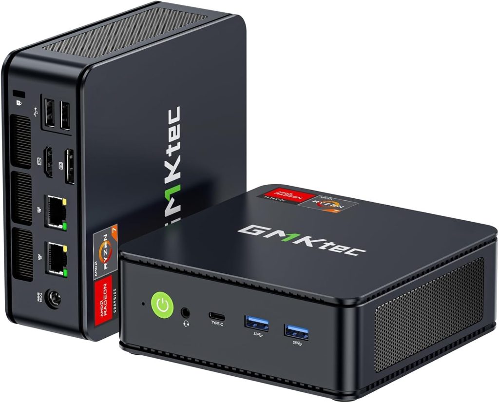 GMKtec AMD Ryzen 7 Mini PC W-11 Pro 7730U(Schlagen Sie Ryzen 7 5825U) (8 C/16 T4,50 GHz), M5 Ultra Dual LAN 2.5G Mini Computer, 16GB DDR4 RAM+512GB PCIe-SSD, WiFi 6, USB 3.2, USB-C, BT 5.2, DP, HDMI