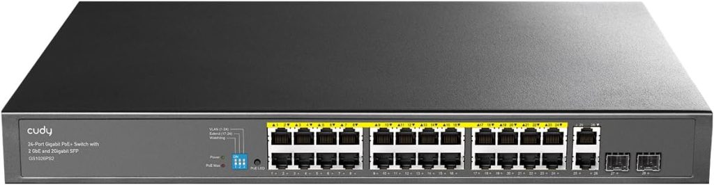 Cudy 26-Port Gigabit 24-Port PoE+ Unmanaged Ethernet Switch, GS1026PS2