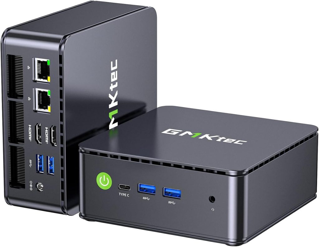GMKtec Dual 2.5G Nic Mini PC G11 AMD Ryzen Embedded R2514 (Beats 4300U/3500U/N150),16GB DDR4 (Dual Channel) 512GB PCIe 3.0 M.2 SSD, Mini Computer 3 Screen Display/2*USB3.2 10Gbps/WiFi 6E/BT5.2
