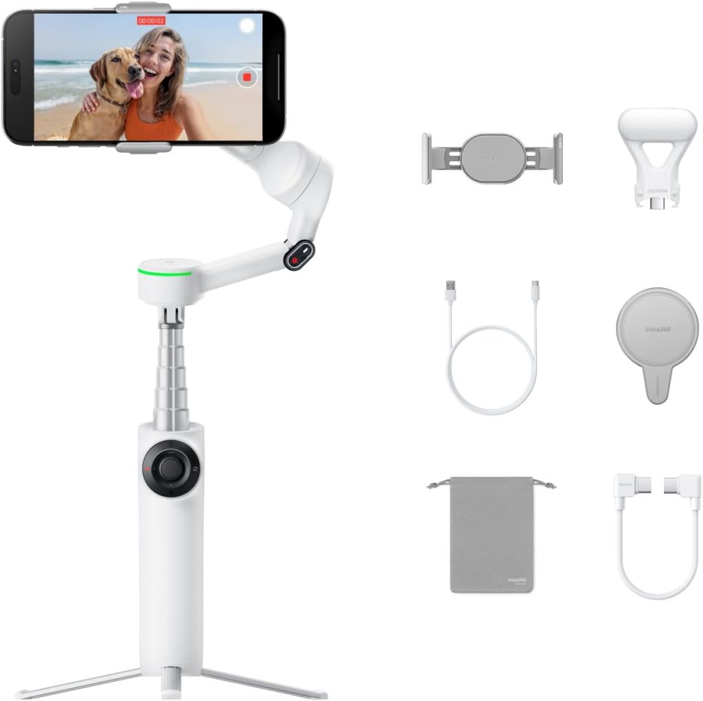 Insta360 Flow 2 Pro Creator Bundle White - Phone Gimbal for iPhone/Android