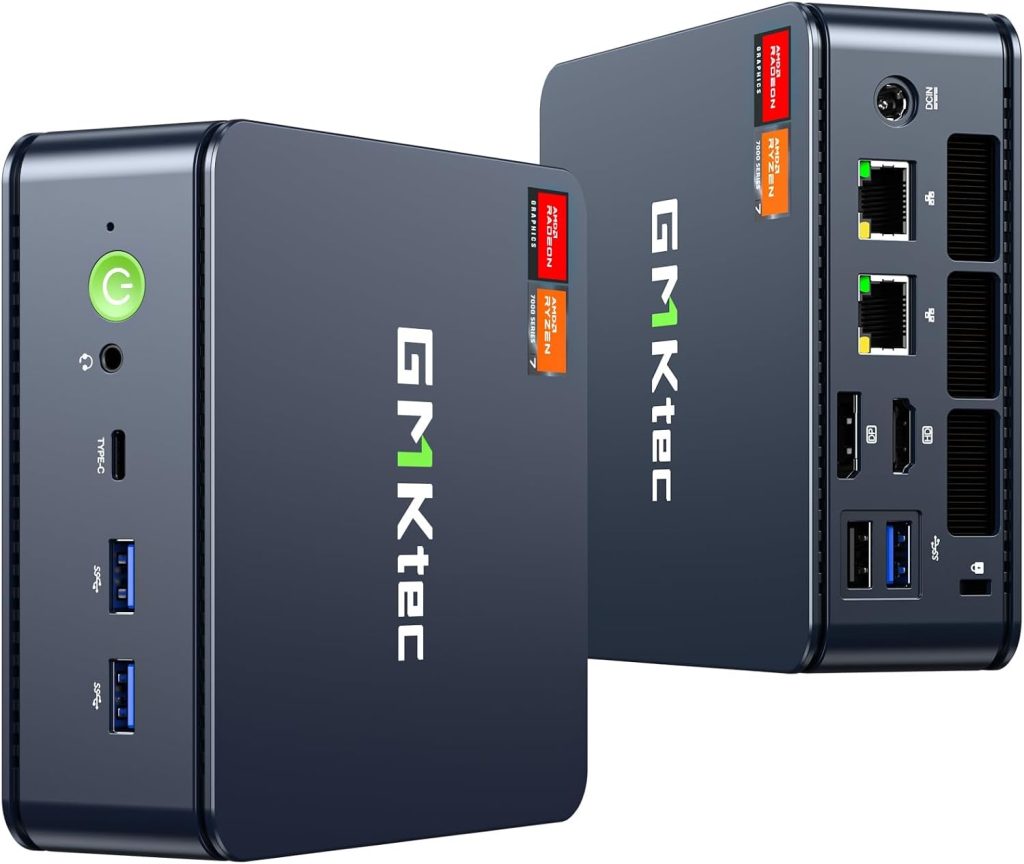 GMKtec M6 Ultra Gaming Mini PC Zen 4 Ryzen 5 7640HS (Upgraded 6600H/ 6800H/U), 32GB RAM DDR5 1TB SSD Dual NIC LAN 2.5GbE Desktop Computers Office Home/Triple 4K Display/WiFi 6/USB4/BT 5.2/DP/HDMI 2.0