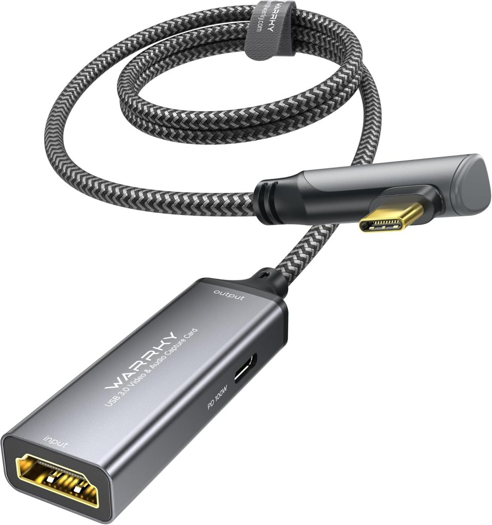 WARRKY Video Capture Card with 100W Power Delivery, USB 3.0 1080P 60HZ HD