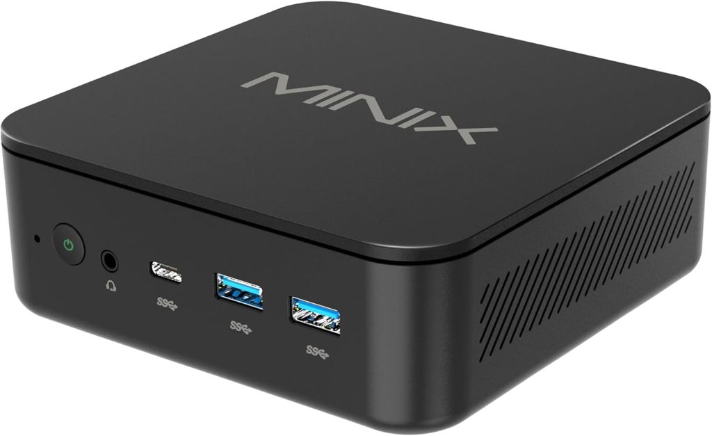 MINIX NGC-NR660 Mini PC, AMD Ryzen 5 6600H, 16GB DDR5, 512GB SSD PCIe 3.0, Micro Desktop Compact Windows 11 Pro, Dual LAN 2.5G, Triple 4K Display, USB-C 4.0, WiFi 6E for Home