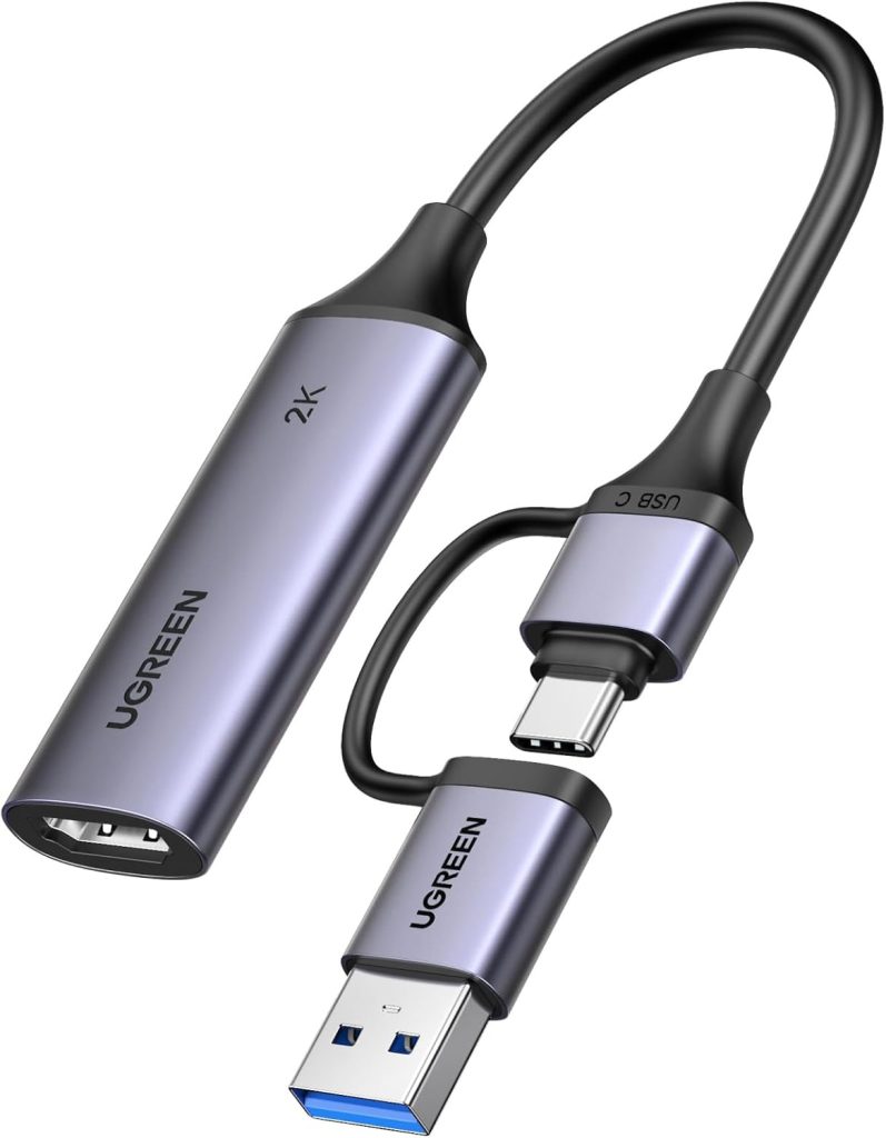 UGREEN Video Capture Card HDMI to USB C 2K@30Hz 1080P@60fps