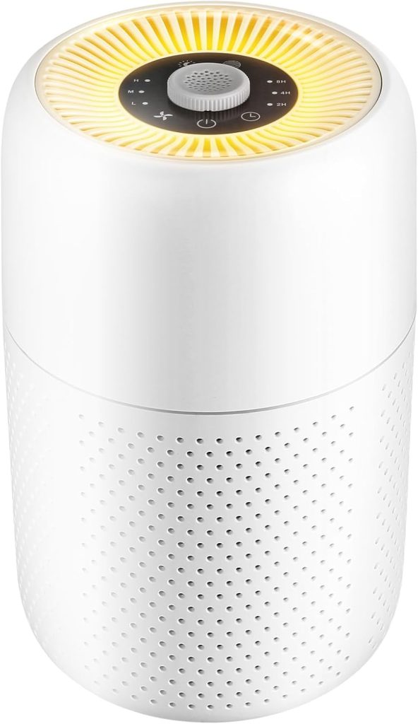 MELEDEN Air Purifiers for Bedroom with True HEPA13 Filters,Pet Air Purifier with Aroma Pad for Wildfires Smoke Pollen Dander,22dB Quiet Air Cleaners for Baby Room Office Dorm P60 (White)