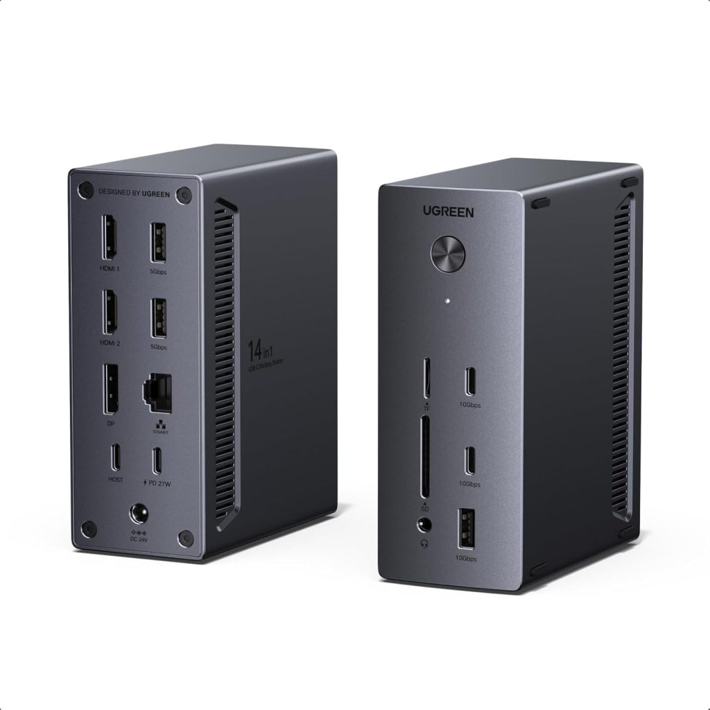 UGREEN Laptop Docking Station, 14-in-1 Triple 4K Display Dock (2 HDMI + DP)