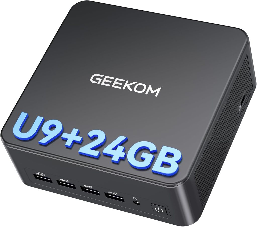 GEEKOM IT13MAX Mini PC, Intel Ultra 9-185H, 24GB LPDDR5 RAM,500GB SSD