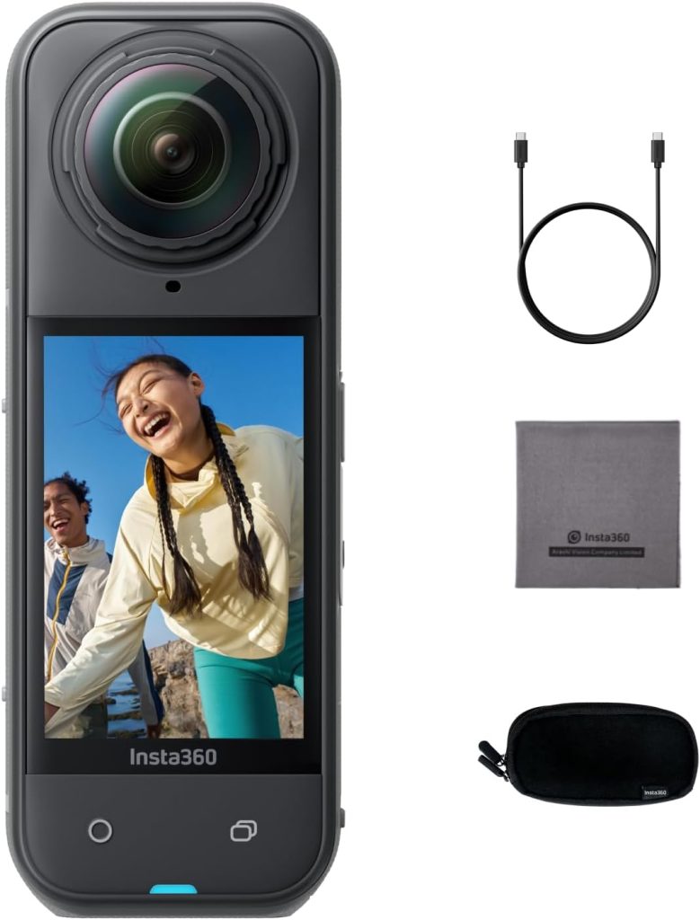 Insta360 X5 - Waterproof 8K 360° Action Camera, Leading Low Light, Invisible Selfie Stick Effect, Rugged and Replaceable Lens, 3-Hour Battery, Built-in Wind Guard, Stabilization
