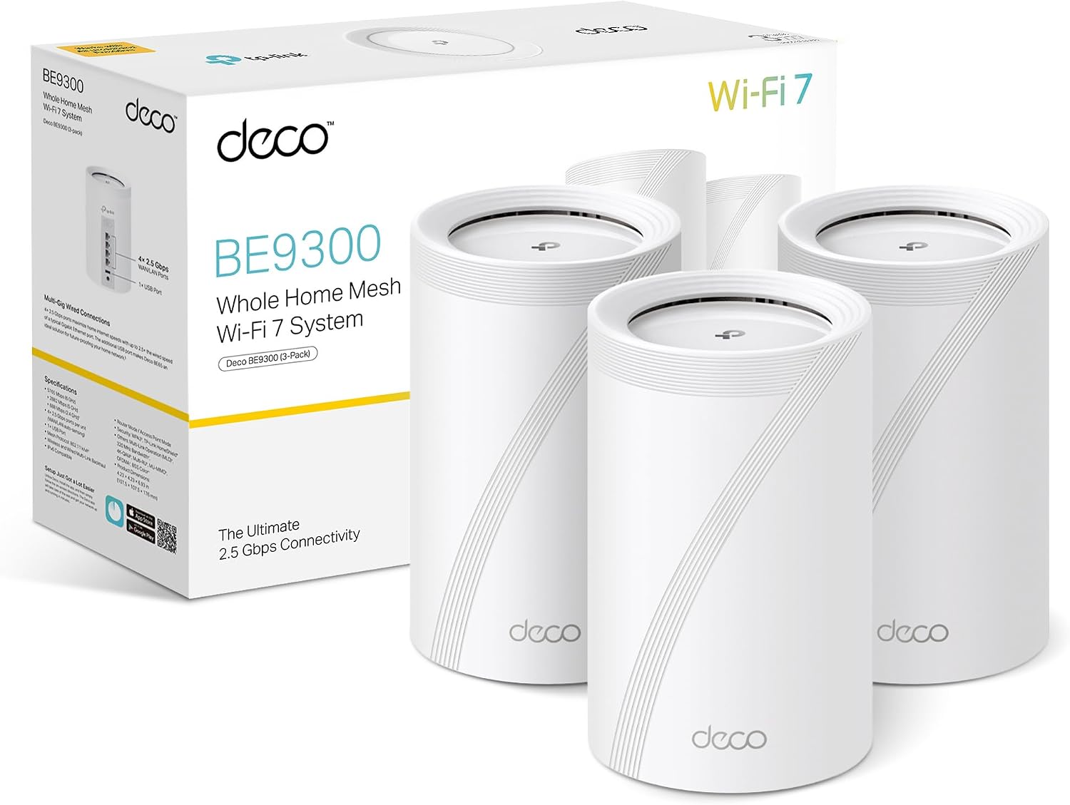 TP-Link Deco BE9300(3-pack) Tri-Band Whole Home Mesh WiFi 7 System