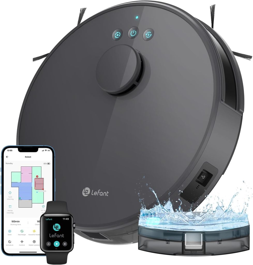 Lefant M1 Robot Vacuum Cleaner with Mop, 200 Min, 4000mah, 5500Pa Suction