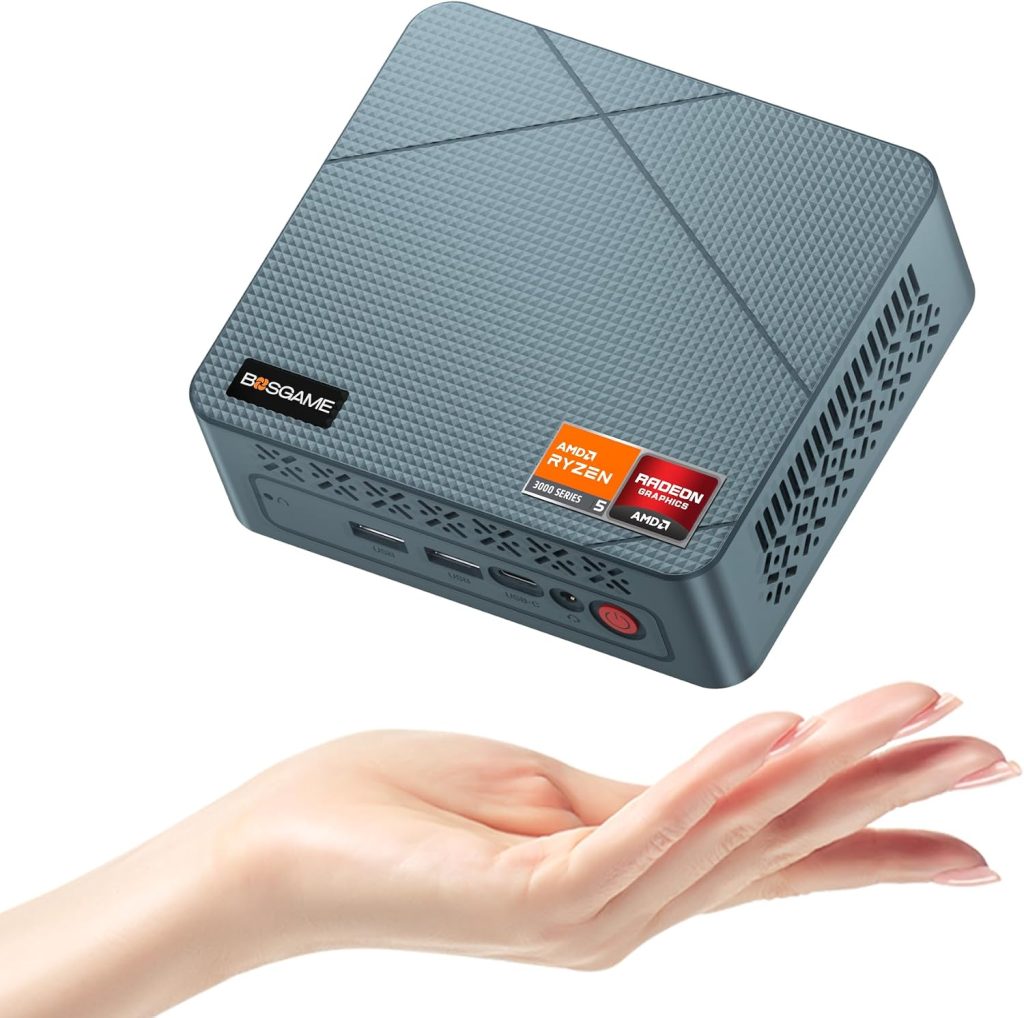 BOSGAME E2 Air Mini PC, AMD Ryzen 5 3501U up to 3.7GHz, 8GB RAM 256GB SSD