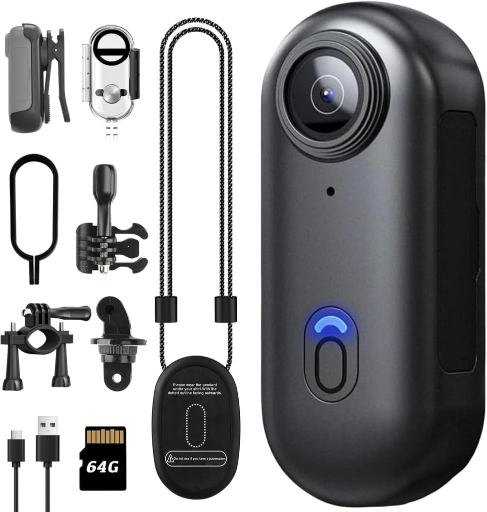 1080P Mini Thumb Action Camera, Portable Vlogging Camera, Wearable Small Body Camera, Hands-Free POV Video Recorder for Motorcycle, Bike, Work, Travel, Pet Walking