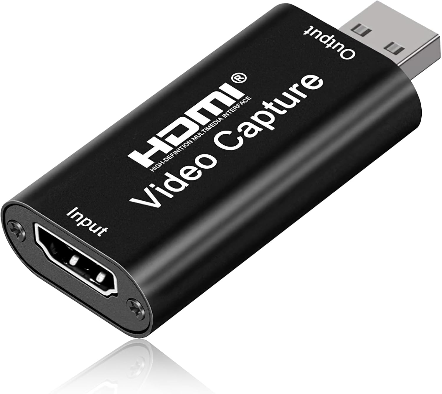 4K HDMI to USB Video Recording Card, USB 2.0 Video Capture Card 1080P Output Record Audio Grabber HDMI Capture Device Compatible with Live Broadcasts, Conference Rooms, Video, Recording Games