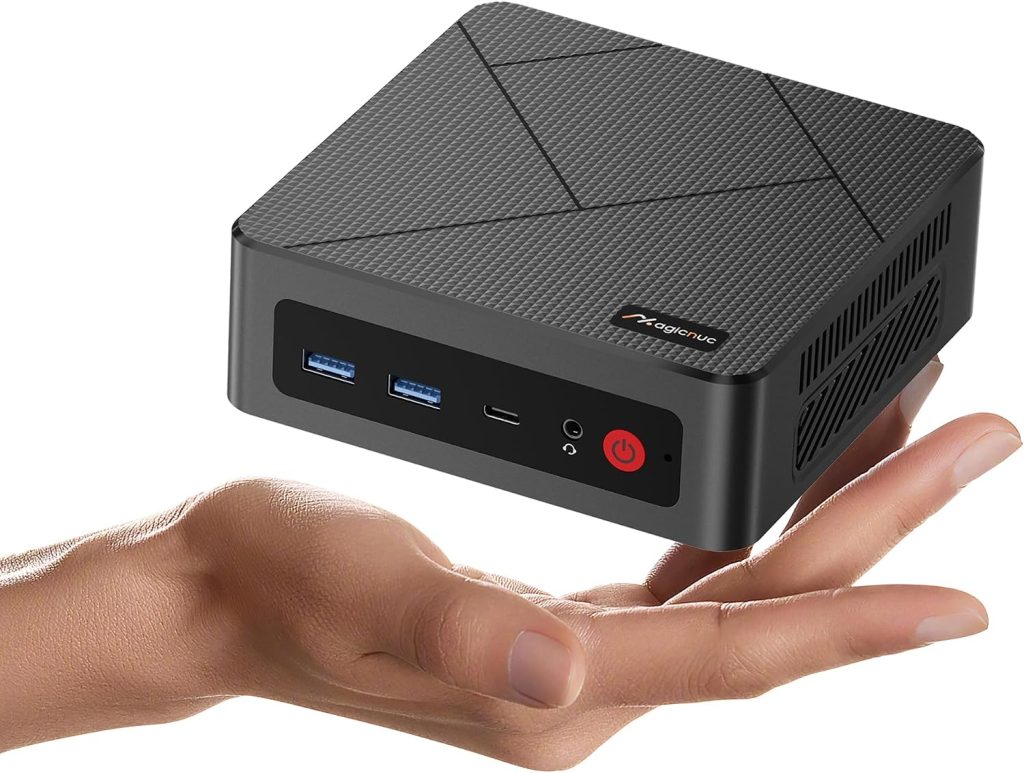 AS1 Plus Home-Office-Mini-PC, Ryzen 5 3501U Processor (Beat 4300U/N150, Up to 3.7GHz) Mini Computer, 8GB DDR4 RAM, 256GB SSD, Dual RJ45 LAN, Triple Display, Wi-Fi5/BT5.0, Mini Desktop PC