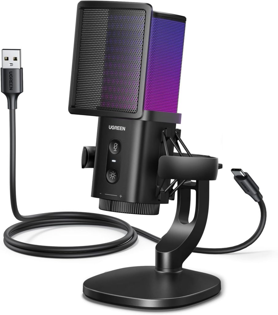 UGREEN USB Gaming Microphone, 96kHz/24bit, DSP Noise-Reduction, Real-Time