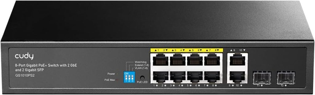 Cudy 8 Port Gigabit PoE+ Network Unmanaged Switch 120W Power, GS1010PS2