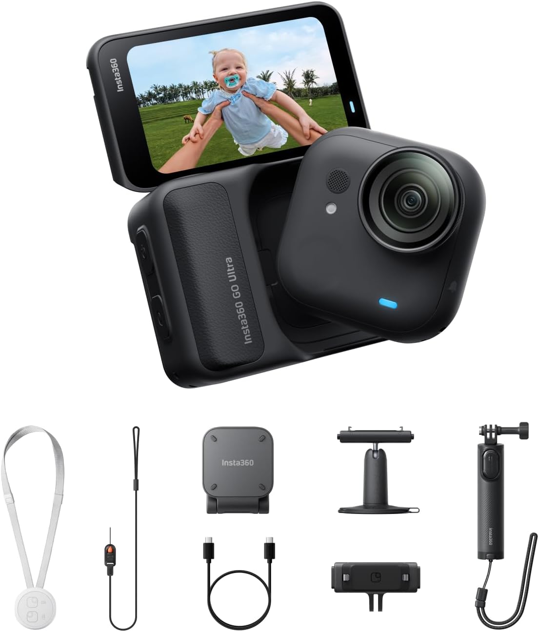 Insta360 GO Ultra Creator Bundle Black - 4K Hands-Free Vlogging Camera