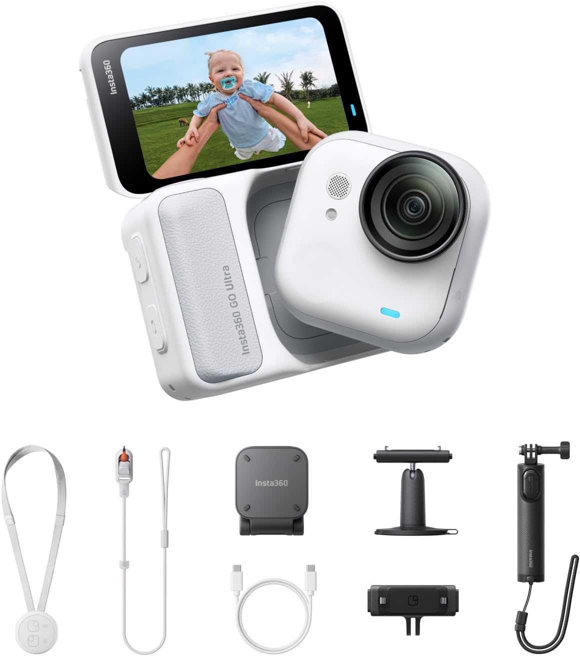 Insta360 GO Ultra Creator Bundle White - 4K Hands-Free Vlogging Camera