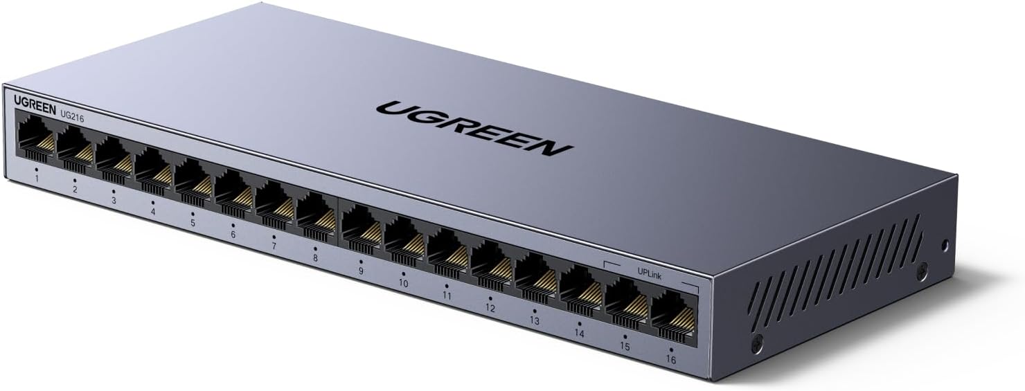 UGREEN 16 Port Gigabit Network Switch, Ethernet Splitter