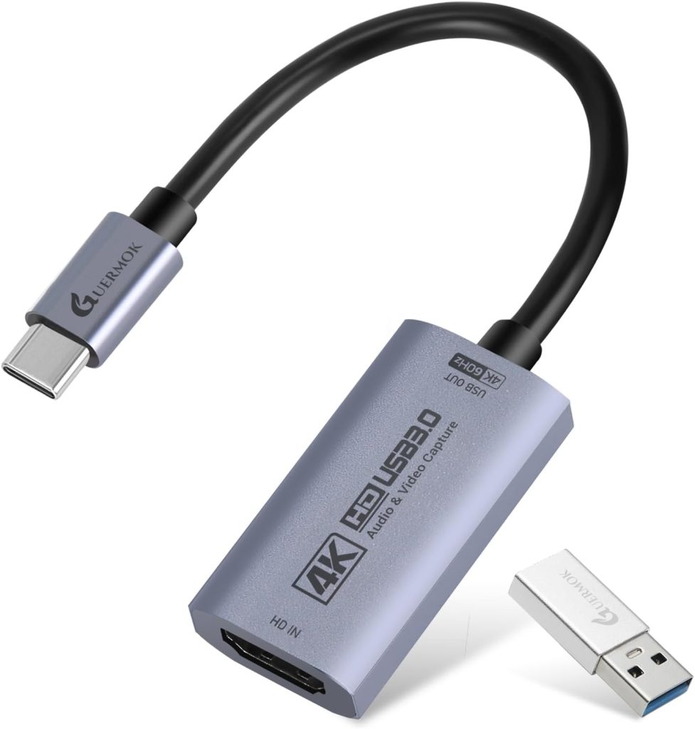 HDMI Capture Card, USB 3.0 HDMI to USBC Video Capture Card, 4K60FPS