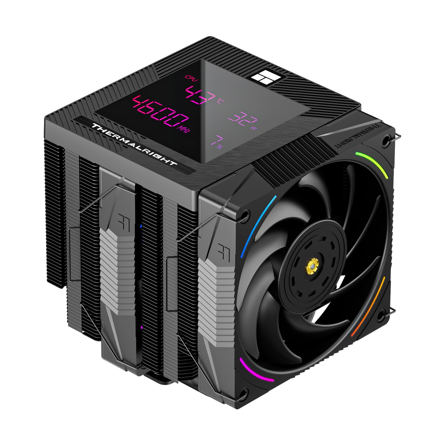 Thermalright Phantom Spirit 120 EVO CPU Digital Air Cooler, 7 Heat Pipes, Dual 120mm PWM Fans, Magnetic Attraction Digital Display Top Cover, for