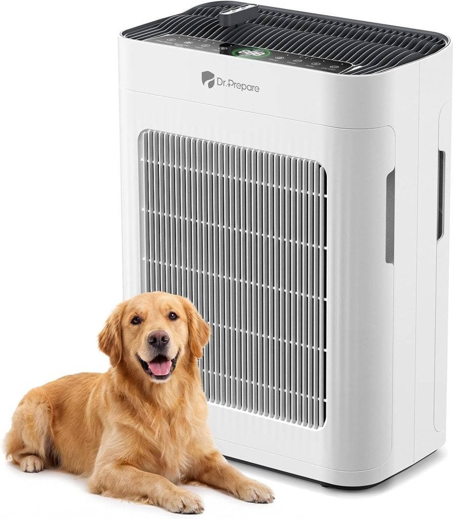 Dr.Prepare Air Purifier for Home Large Room,Double-Sided Intake H13 HEPA