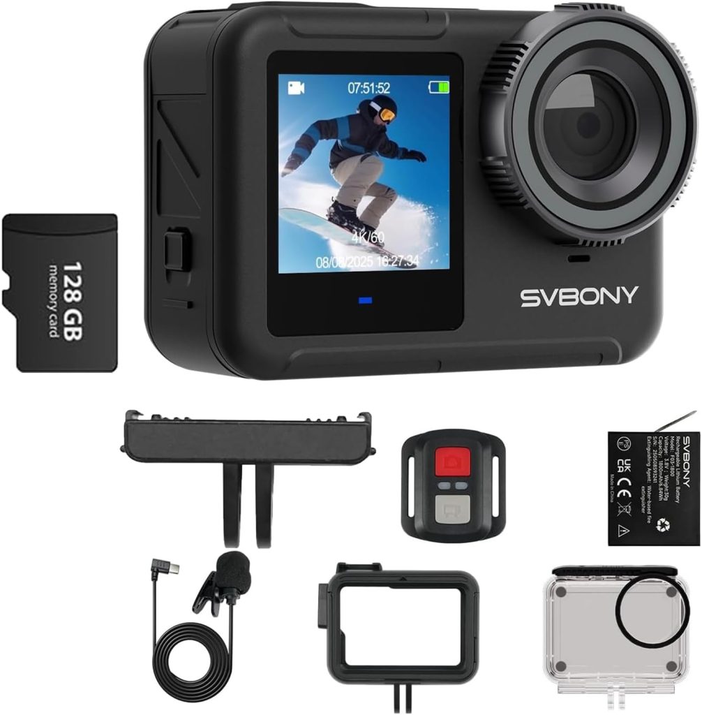 SVBONY SVGo3 4K 60FPS Underwater Camera with 128GB Card