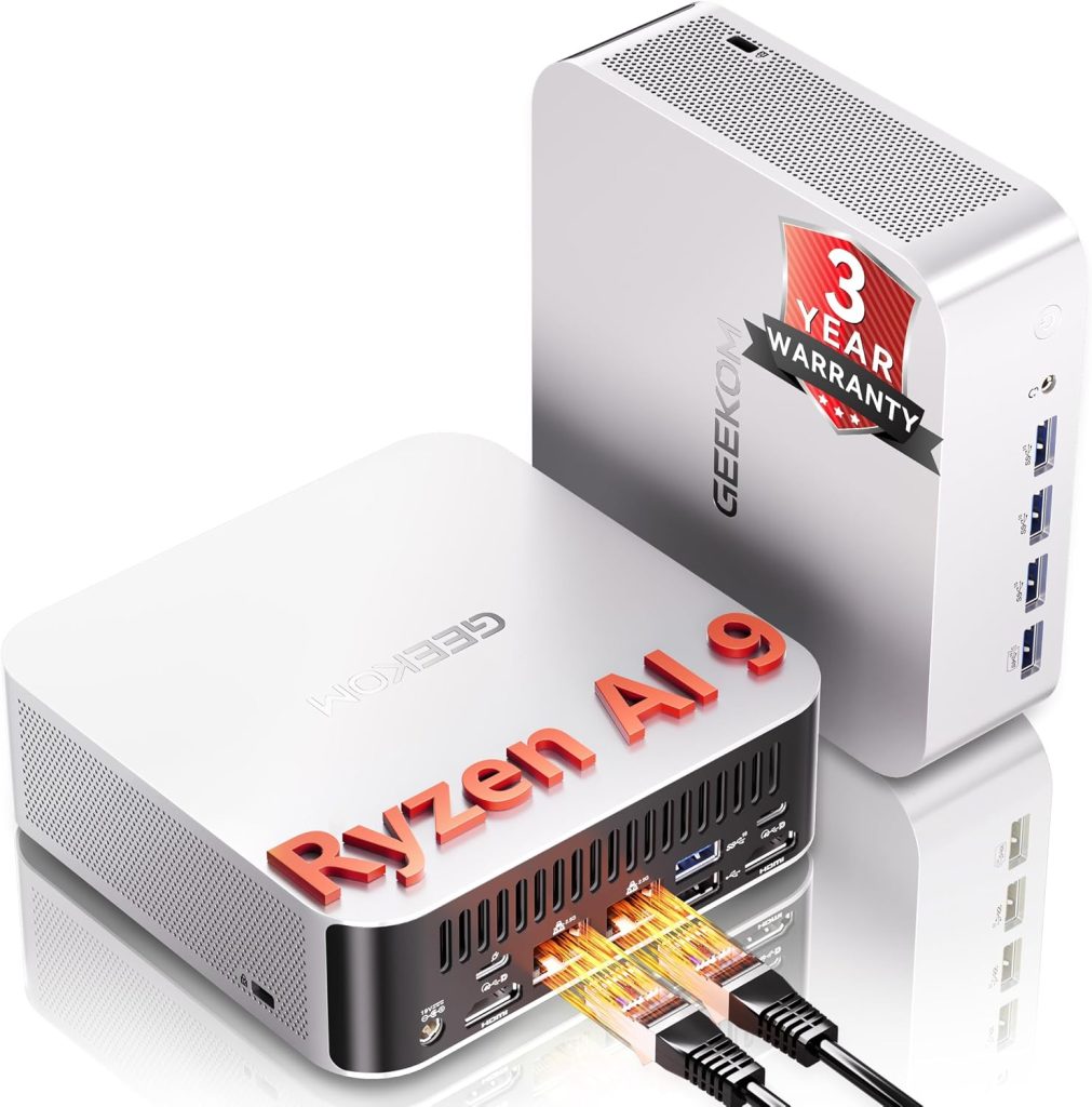 GEEKOM A9 Max 2026 Mini PC, AMD Ryzen AI 9 HX 370, DDR5 32GB RAM+2TB SSD