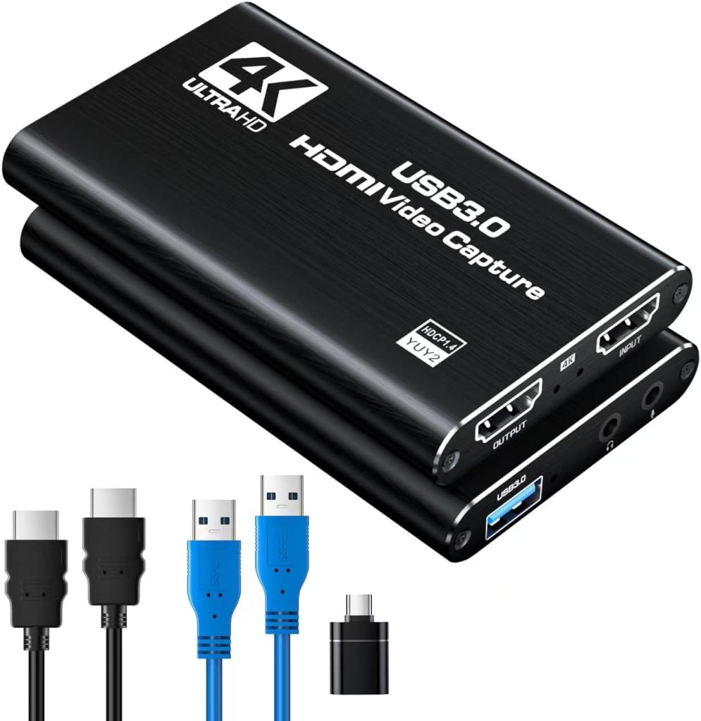 Newhope HDMI Capture Card for Streaming, Full HD 1080P 60FPS Capture USB 3.0 Game Audio Video Capture Card,for Streaming Camera/Xbox/PS4/PS5/Switch/PC