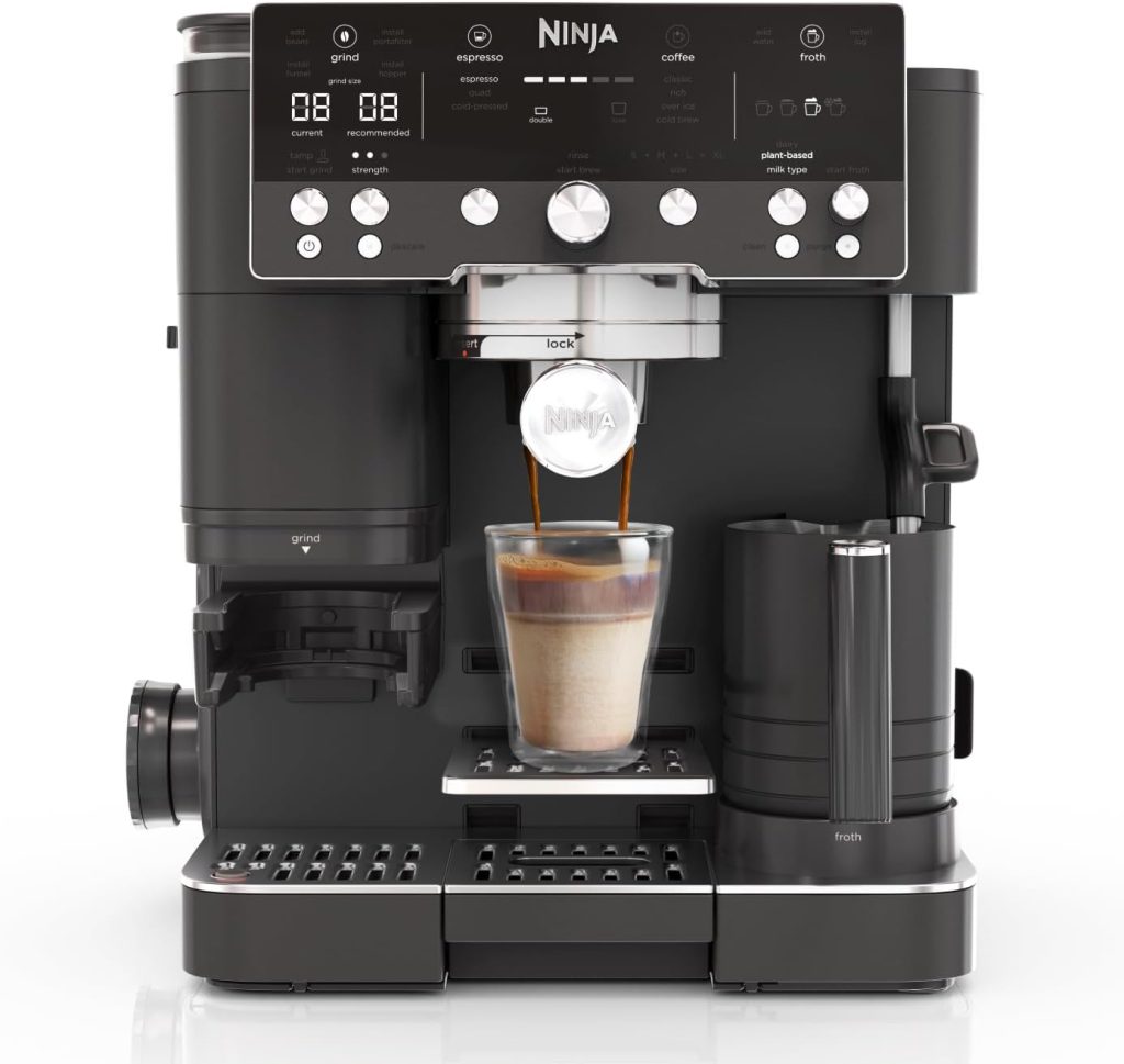 Ninja Luxe Premier 3-in-1 Coffee Machine, Cappuccino, Black ES601UKBK