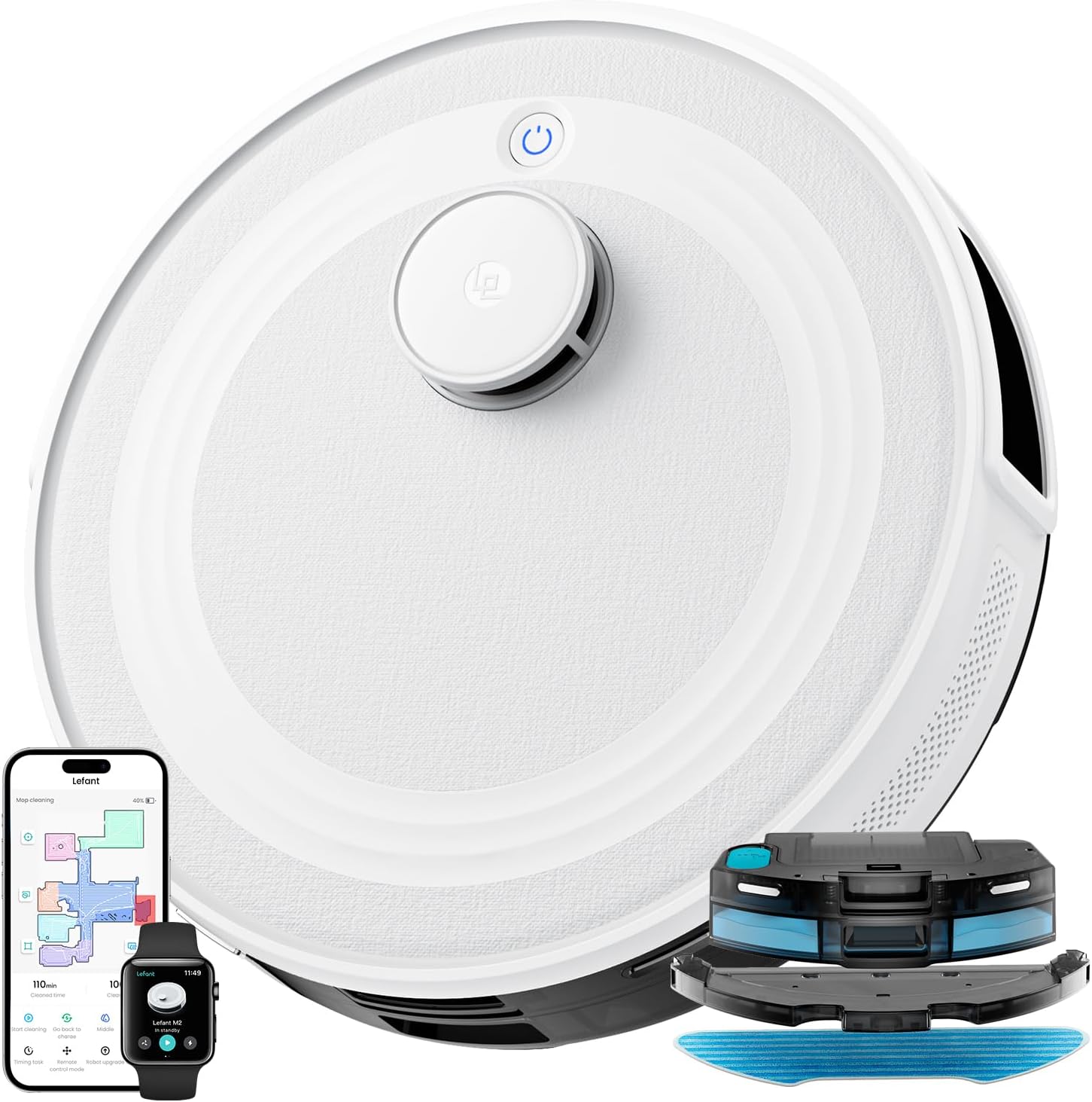 Lefant M2 Robot Vacuum and Mop, 6000Pa,160 Min Runtime