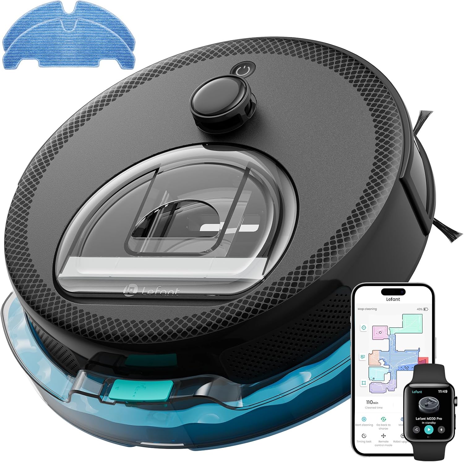 Lefant M330 Pro Robot Vacuum Cleaner with Mop, LiDAR Navigation, 5000pa