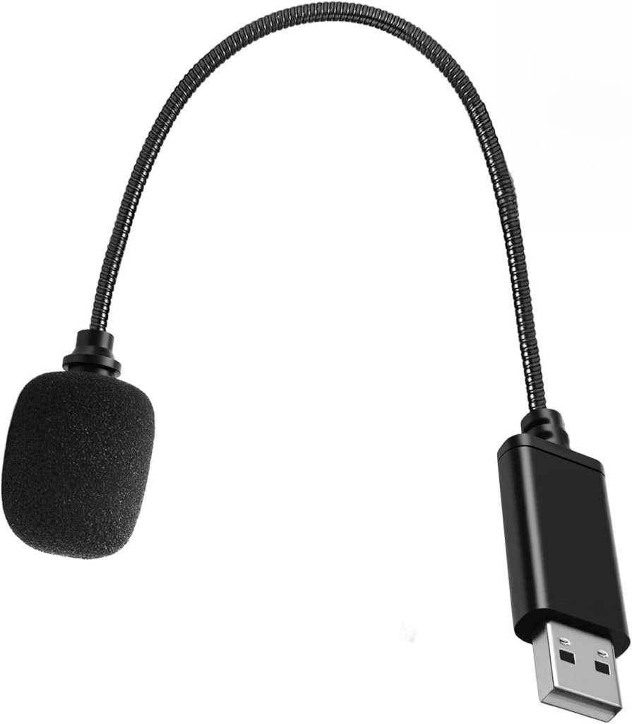 USB Microphone for Laptop and Desktop Computer Omnidirectional PC Mic with Gooseneck & Built-in Sound Card for Conferencing Gaming Chat & Podcasting Compatible with Laptop Mac PS4 Windows Linux