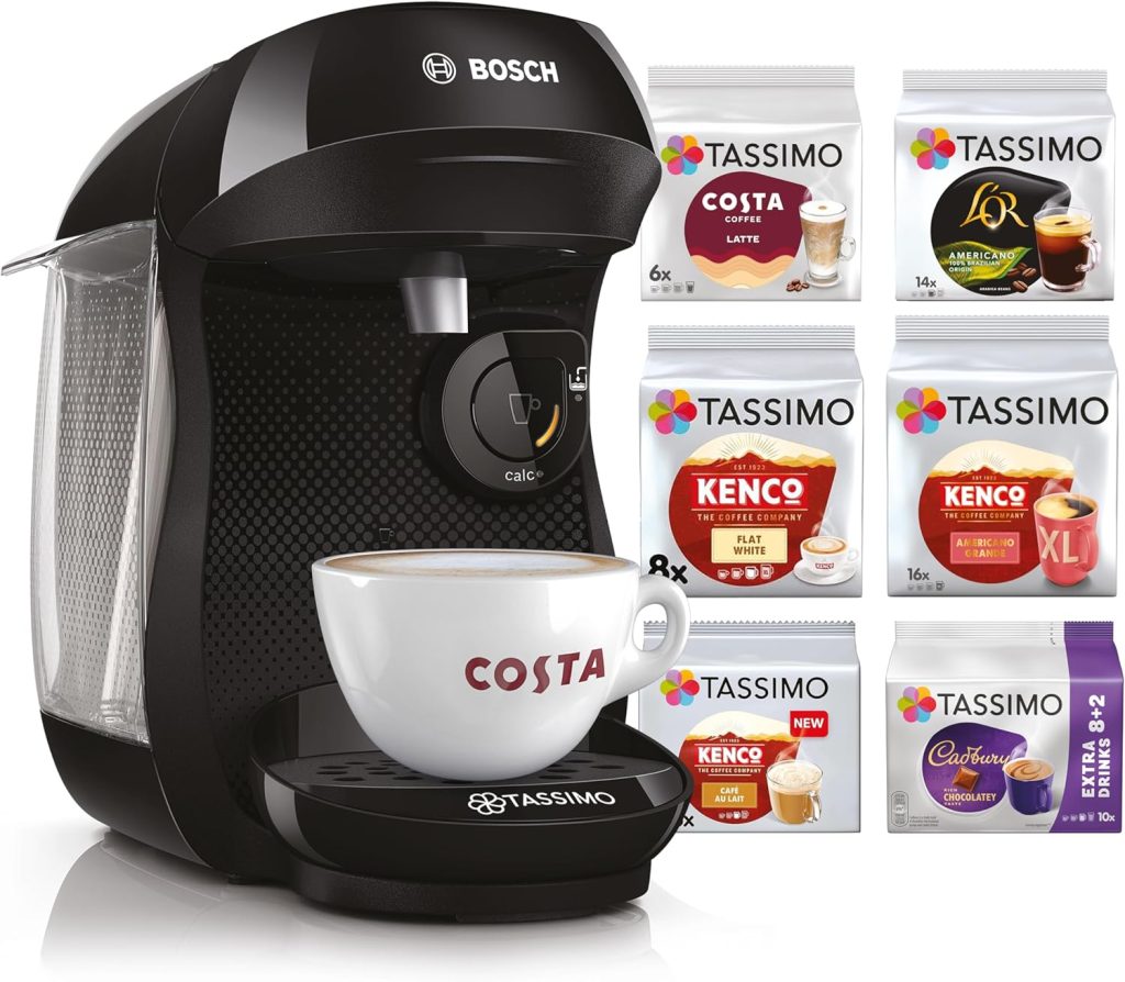 Tassimo by Bosch Happy Friendly Pod Coffee Machine, TAS102EGBC, Black