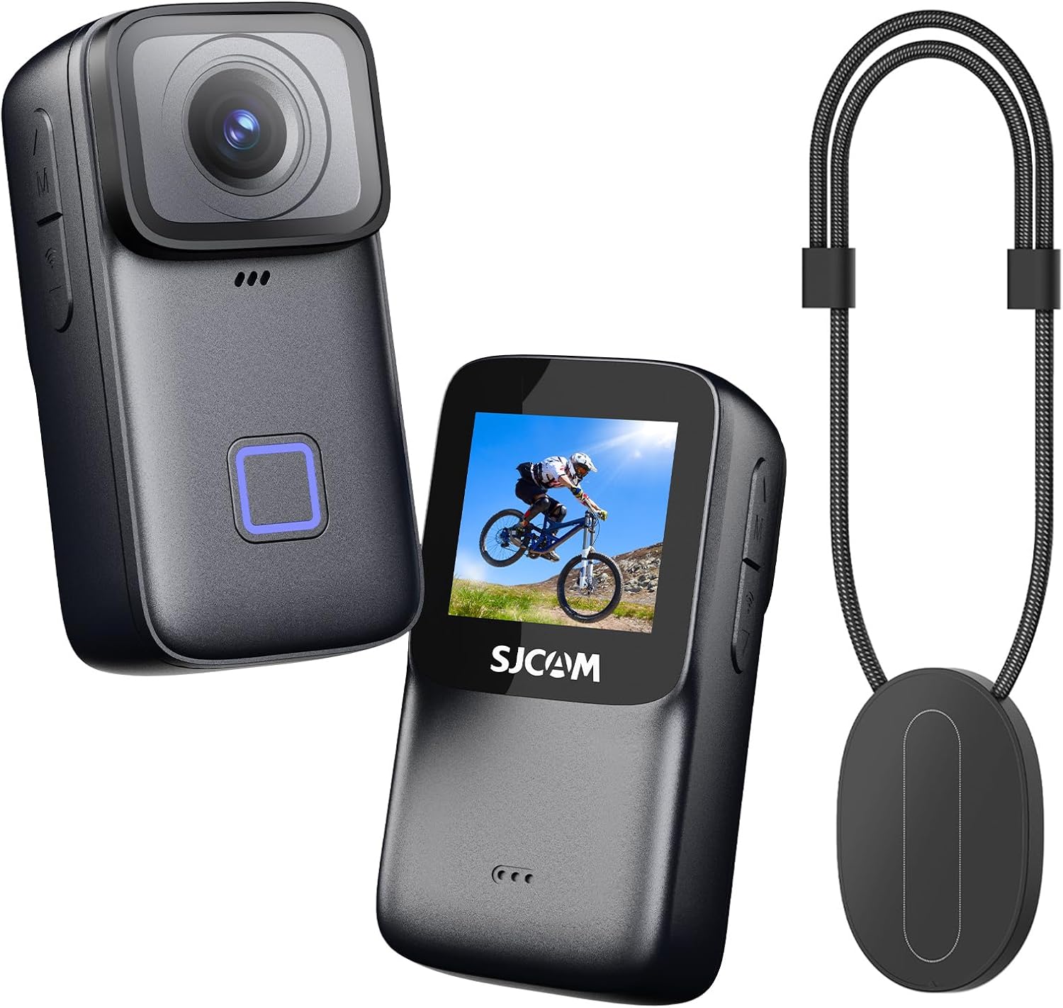 SJCAM C200 PRO 4K Mini Body Camera with 64GB Card, 1.3" Touchscreen & 6-Axis Stabilisation, 40m Waterproof Underwater POV Action Camera, Wearable Cam with Magnetic Lanyard for Motorbike & Helmet