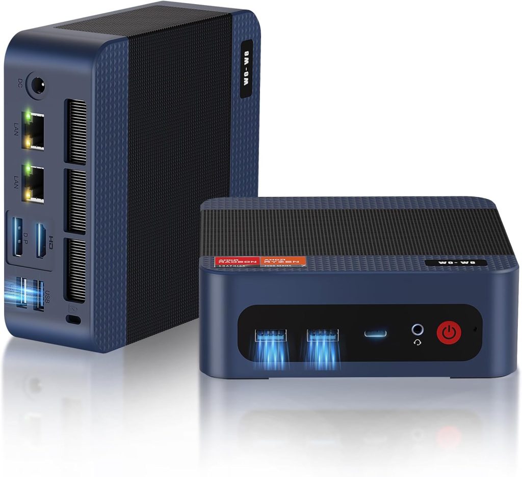 wo-we P8 Gaming Mini PC, AMD Ryzen 5 7640HS,32GB DDR5 1TB SSD,Radeon 760M