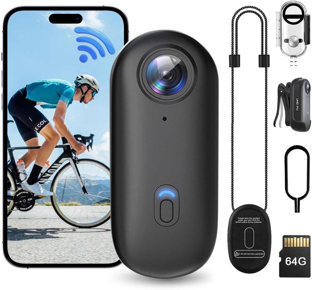 1080P HD Thumb Action Camera Wearable Mini Body Cameras with 64GB