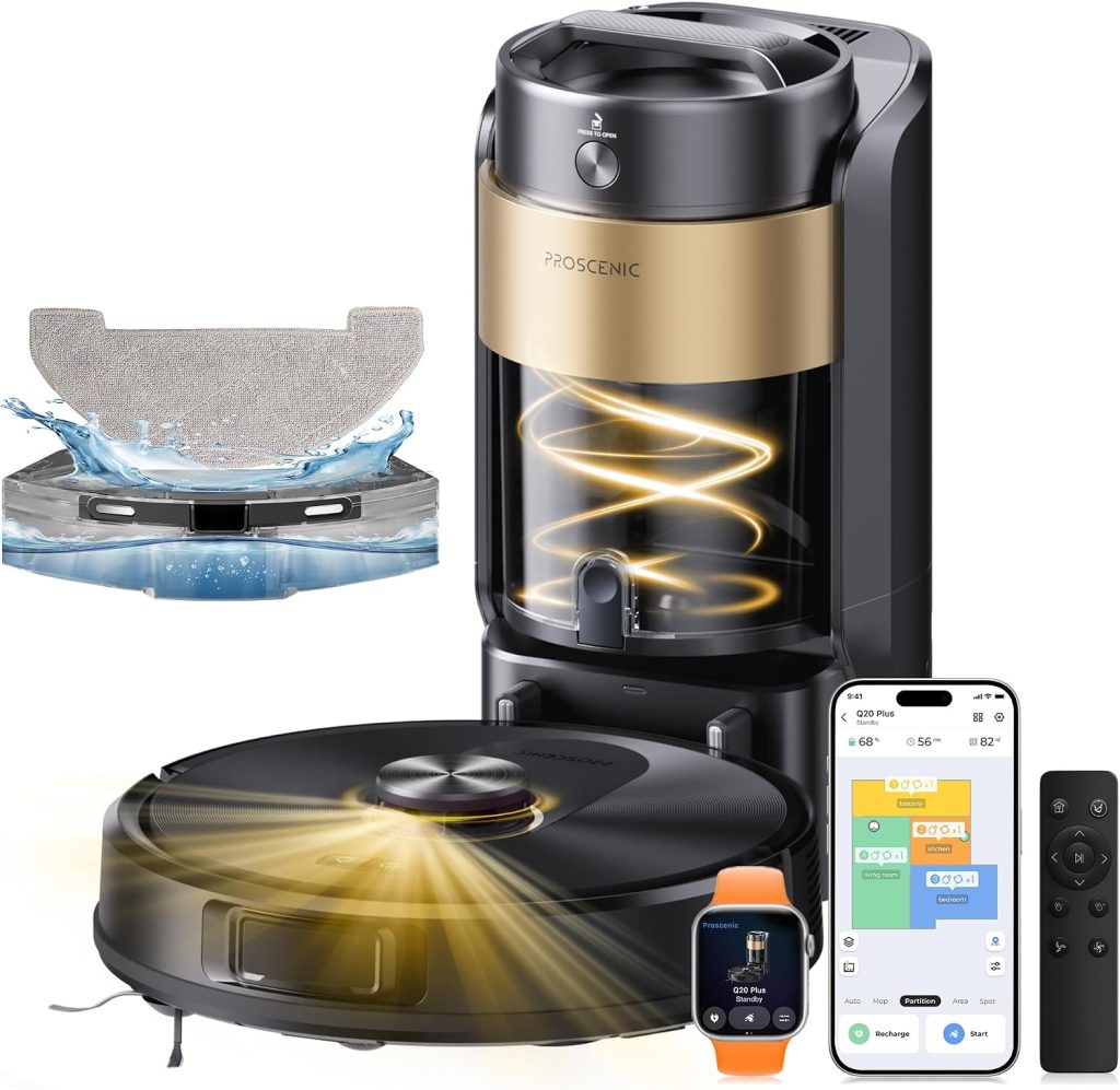 Proscenic Q20Plus Robot Vacuum and Mop, 200-Minute Runtime, 10000Pa  [Energy Class A+++]