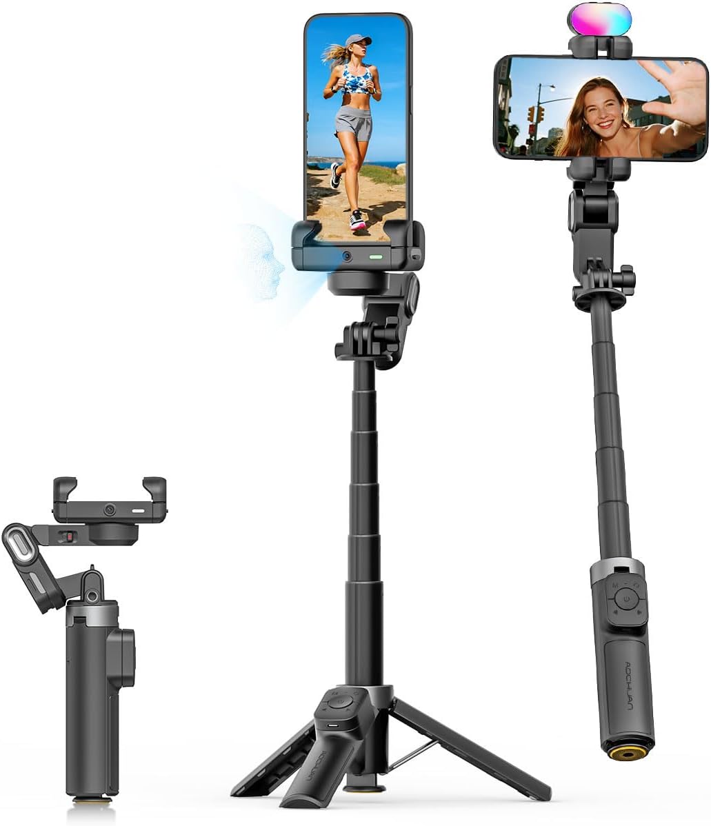 AOCHUAN AI Tracking Gimbal Stabilizer for iPhone w/Wirless Remote-M3Promini