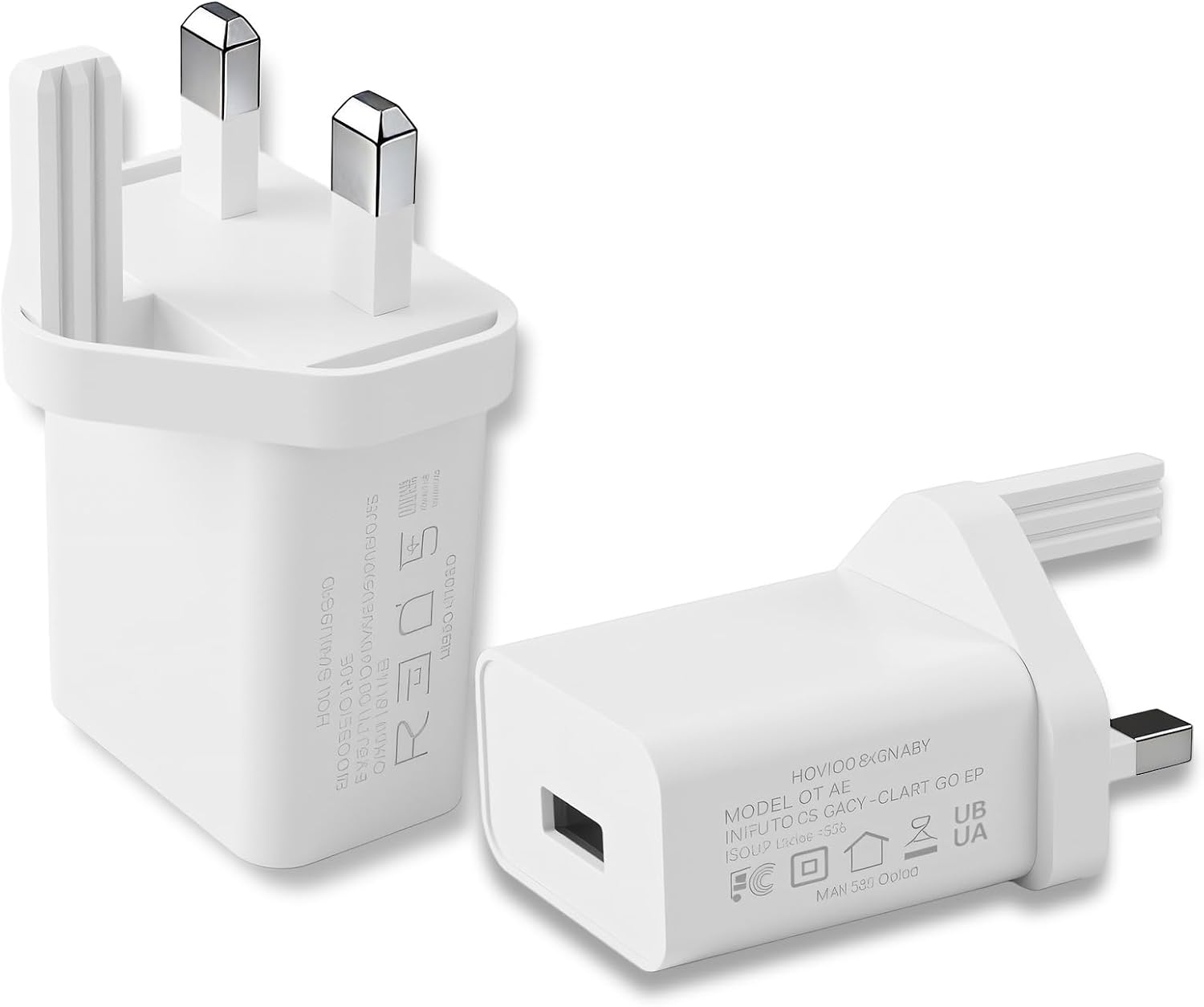 2 Pack 5V 2A USB Plug Adapter UK, 10W Fast USB Wall Charger, Compact 1-Port