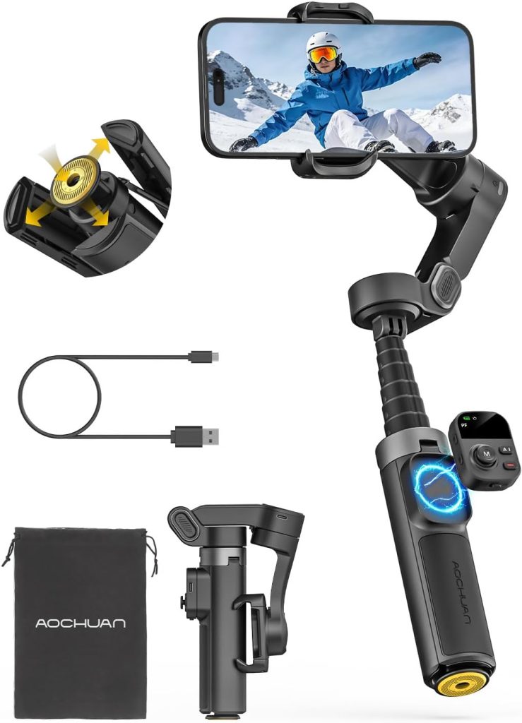 AOCHUAN Smart X3 360° Pan Rotation Gimbal Stabilizer for iPhone w/Remote