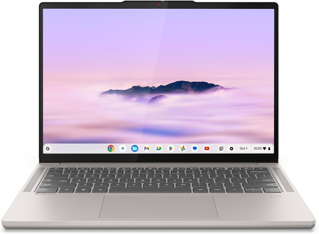 Lenovo Chromebook Plus Gen 10 | 14'' OLED WUXGA Laptop | MediaTek Kompanio Ultra 910 | 12 GB RAM | 128 GB UFS 3.1 | Wi-Fi 7 | ChromeOS | Backlit keyboard | Seashell