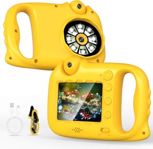 Microscope,Kids Camera,2in1,1000x Handheld Digital Microscope For Kids,1080P Video Camcorder,2.4" IPS Screen,Christmas Birthday Gifts Toys for Boys & Girls Aged 3-12