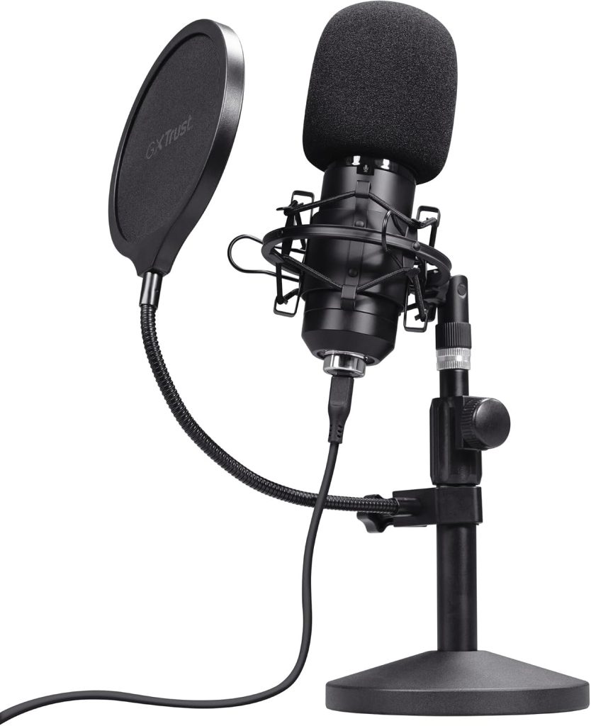 GXTrust Emita II Microphone with Table Stand for Streaming Gaming ASMR