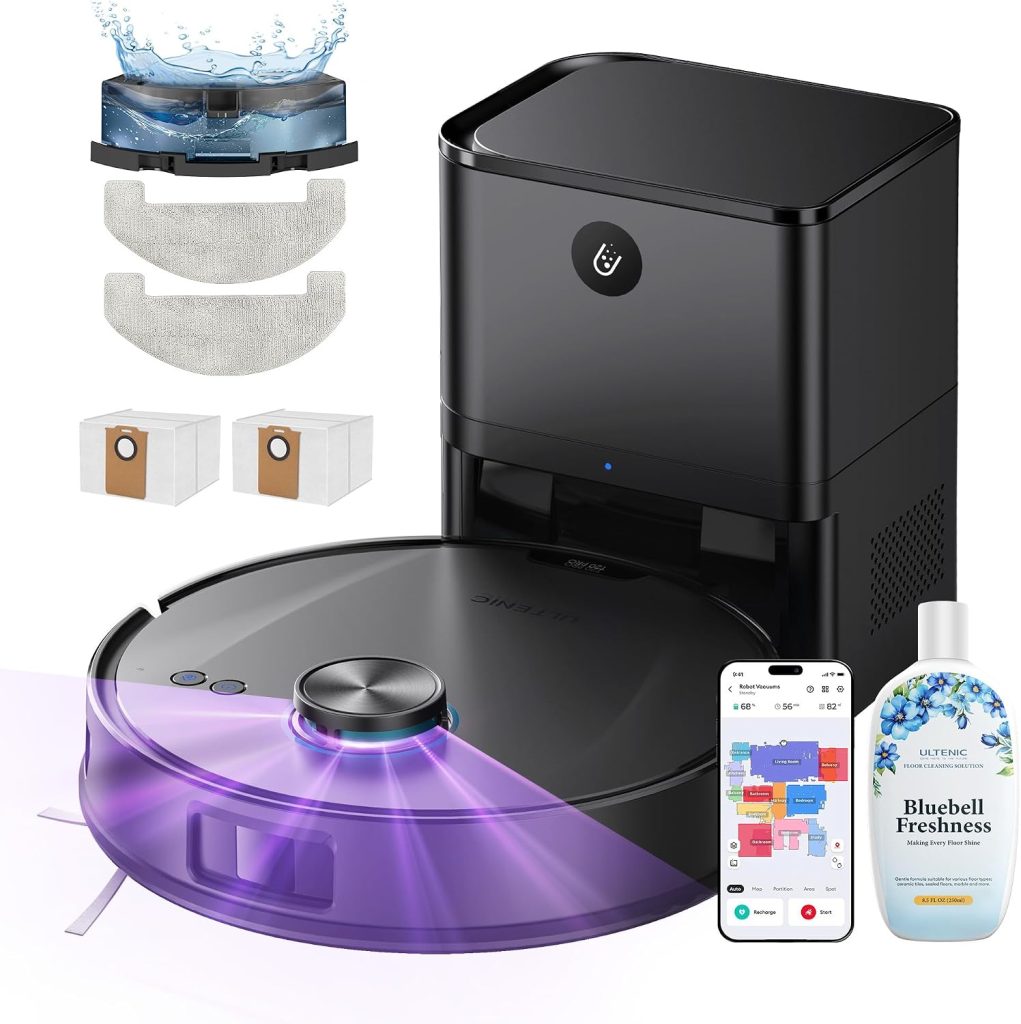 Ultenic Robot Vacuum Cleaner with Mop, Powerful 10000Pa/200 Mins, T20 Pro+