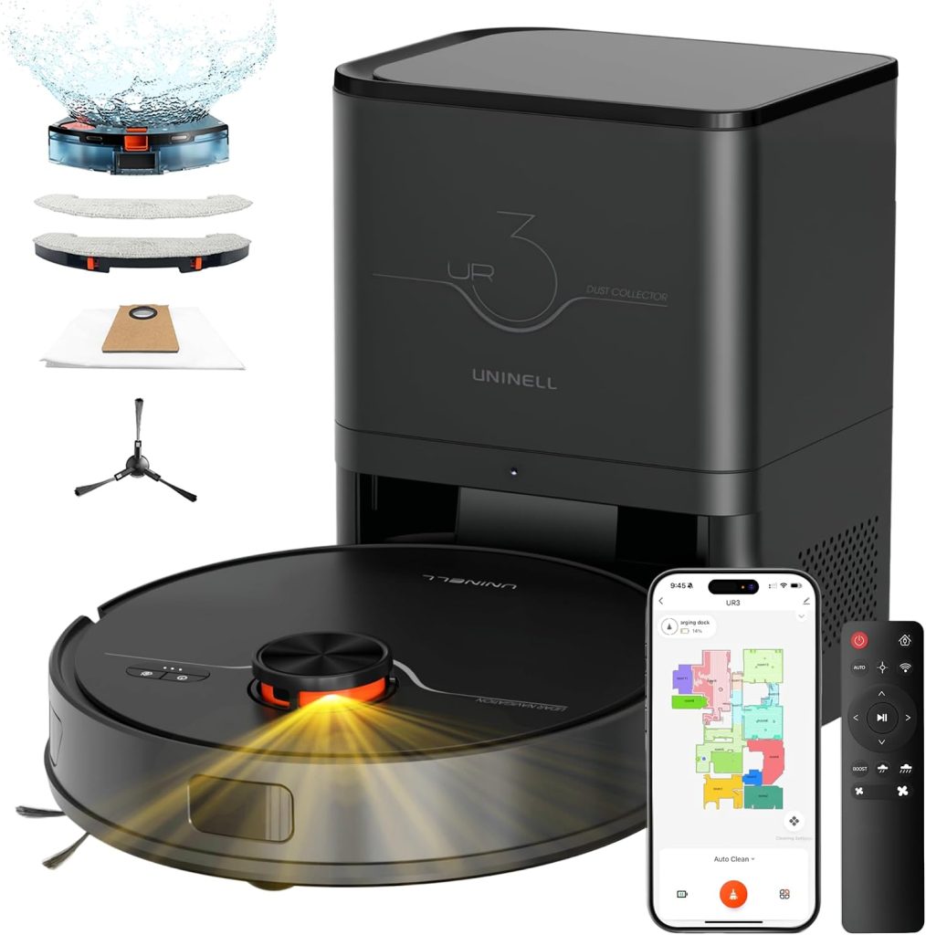 Robot Vacuum Cleaner with mop,7000Pa Self-Empty Station Robot vacuum
