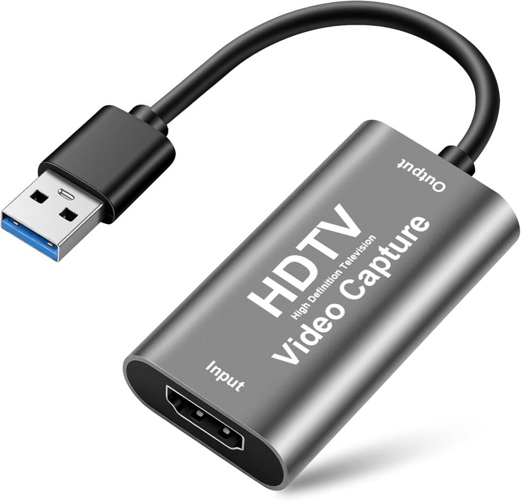 Flintronic Video Capture Card HDMI to USB, 4K30 Input 1080P 60FPS Output, for Windows, MacOS and Linux Systems, Camcorders, PS4/5, Laptops, Desktops, Switch and Other Devices
