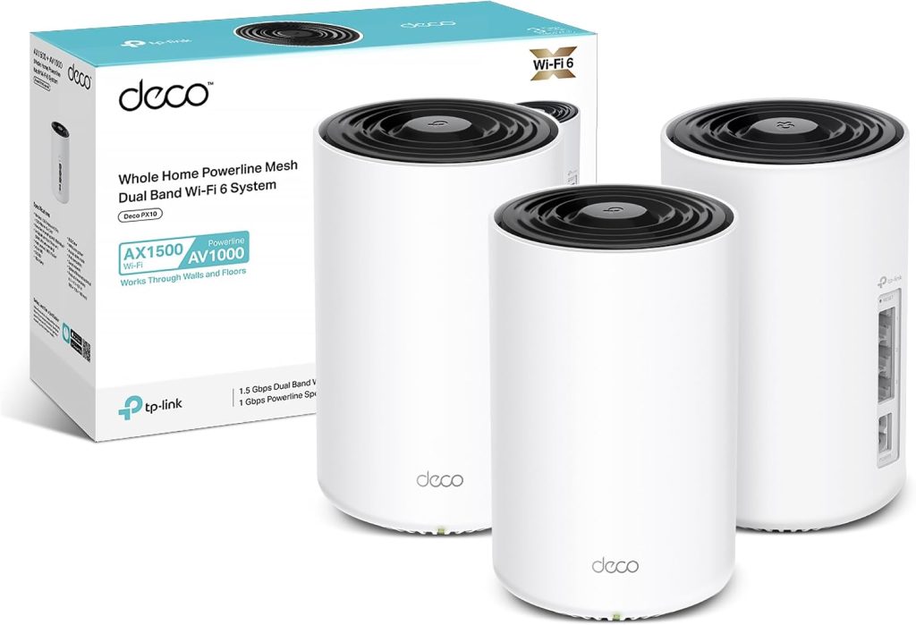 TP-Link Deco PX10(3-pack) AX1500 & AV1000 Powerline Mesh WiFi 6 System