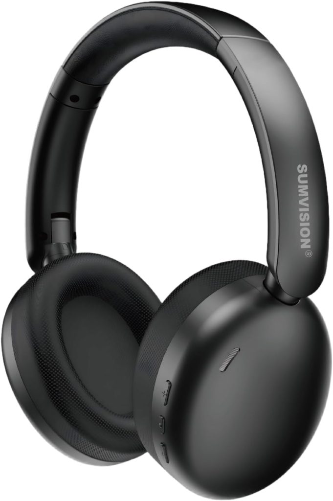 Sumvision Wave BX Headphones Wireless And Wired Bluetooth Headphones Over Ear Wireless Headset With Clear Voice Capture Noise Cancelling Microphone USB C,Deep Bass,HiFi Stereo Sound,40hrs Playtime